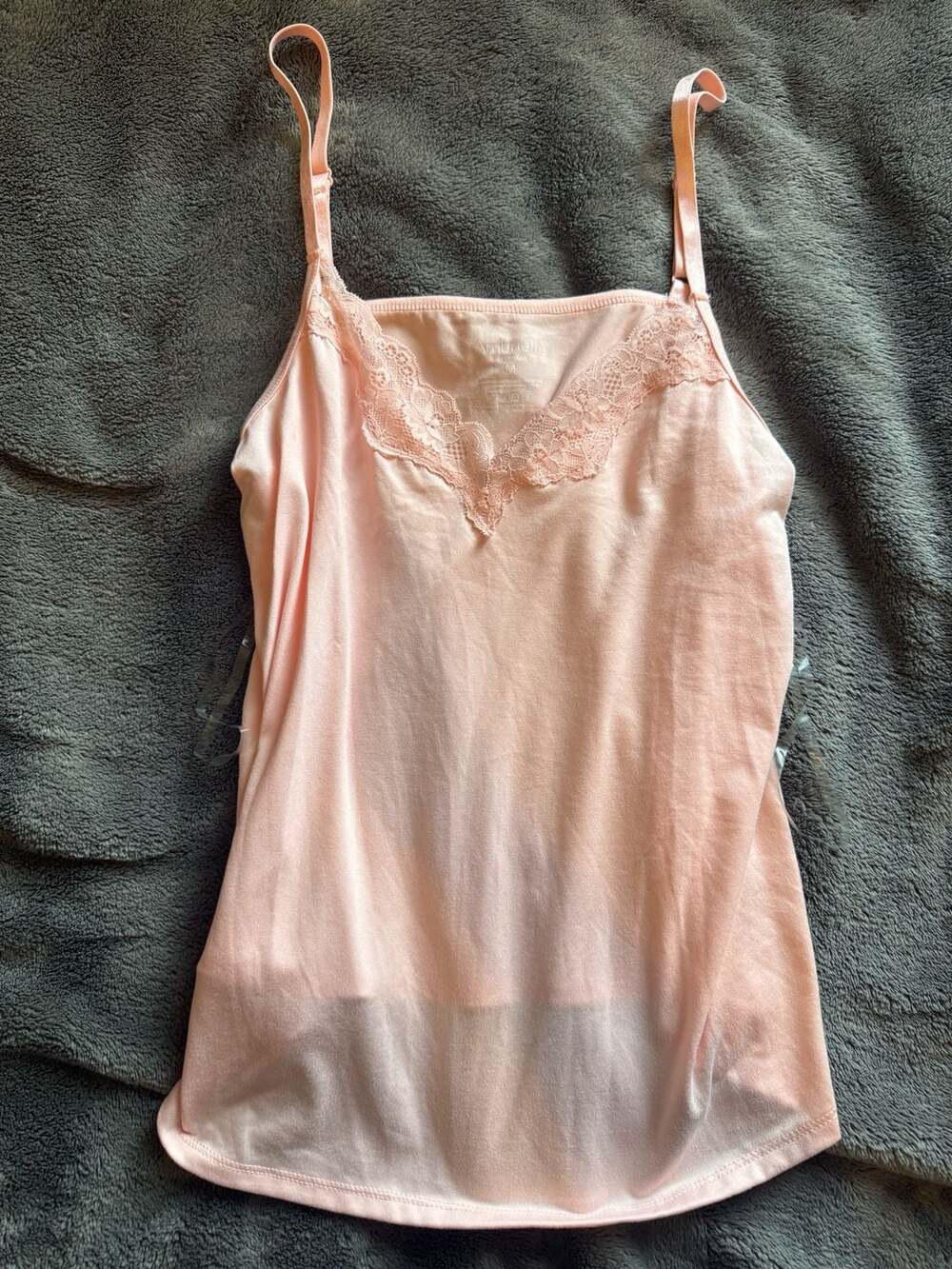 Ambrielle Sleepwear Camisole Size M Pink Lace Trim